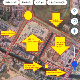 Đất mặt tiền 183m2.gần siêu thị AEON mall Huế